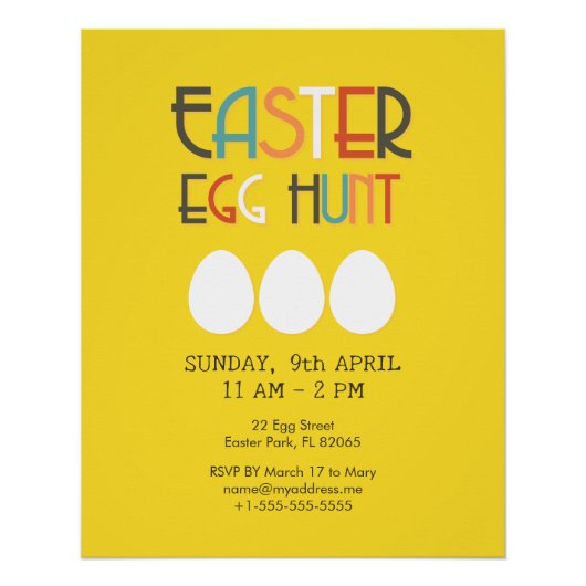 Yellow Easter Egg Hunt Poster (Vorderseite)