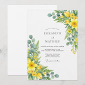Yellow Effervescent Spring Wedding Einladung (Vorne/Hinten)