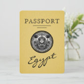 Yellow Egypt Passport Wedding Save the Date (Stehend Vorderseite)