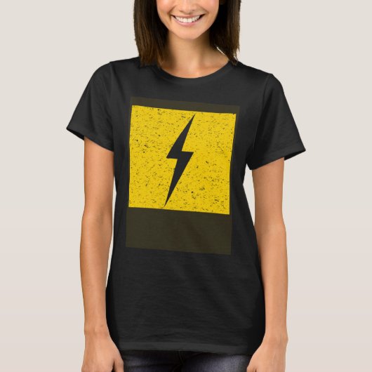 Yellow Electric Thunderbolt Lightning Bolt T-Shirt (Vorderseite)