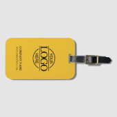 Yellow Elegant Business Logo Employee Travel Gepäckanhänger (Vorderseite (Horizontal))