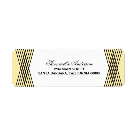 Yellow Elegant Deko Address Labels (Vorne)
