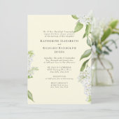 Yellow Elegant White Hydrangea Wedding Einladung (Stehend Vorderseite)