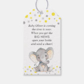 Yellow Elephant Baby Boy Dusche Mini Flasche Gefal Geschenkanhänger (Vorderseite)