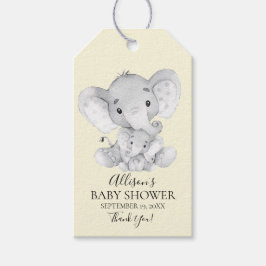Yellow Elephant Baby Dusche Gefallen Geschenk Tag Geschenkanhänger