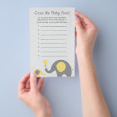 Yellow Elephant Baby Dusche Ratet Baby Food Game Flyer (Handgriff)