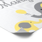 Yellow Elephant Baby Dusche schätzt wie viele Zeic Poster (Ecke)