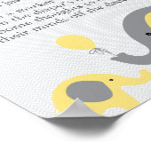Yellow Elephant Baby Dusche Windeln Gedanken signi Poster (Ecke)