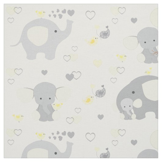 Yellow Elephant Baby Kinderzimmer Stoff (Muster)