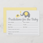 Yellow Elephant Baby Predictions Cards Kinderdusch Einladungspostkarte (Vorne/Hinten)