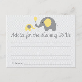 Yellow Elephant Baby Shower Advisor für Mama Cards Postkarte