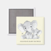 Yellow Elephant Baby Shower Fevor Magnet (Vorderseite/Rückseite)
