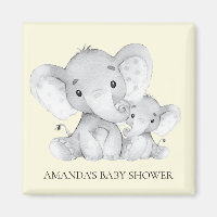 Yellow Elephant Baby Shower Fevor Magnet