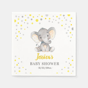 Yellow Elephant Babydusche Little Peanut Party Serviette