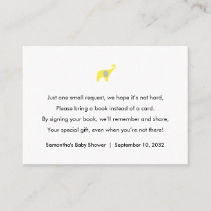 Yellow Elephant Book request / books Begleitkarte