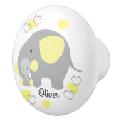 Yellow Elephant Boy Baby Kinderzimmer Hearts Dress Keramikknauf (Rechts)