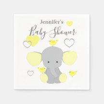 Yellow Elephant Boy Girl Baby Dusche Party