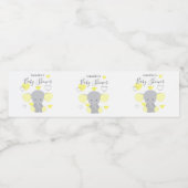 Yellow Elephant Boy Girl Baby Dusche Party Wasserflaschenetikett (Einzelnes Label)