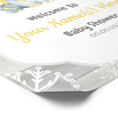 Yellow Elephant Winter Willkommenszeichen Poster (Ecke)