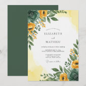 Yellow Emerald Radiant Spring Wedding Einladung (Vorne/Hinten)
