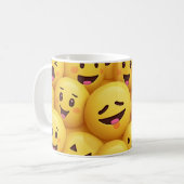 😊 Yellow Emoji Cup - Sip mit einem Lächeln! ☕ 💛 Kaffeetasse (Vorderseite Links)