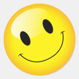 Yellow Emoji Geburtstagsparty Happy Face Symbol Runder Aufkleber
