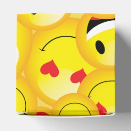 Yellow Emoji Party Emoticon Faces Pattern Geschenkschachtel (Oben)