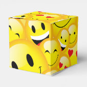 Yellow Emoji Party Emoticon Faces Pattern Geschenkschachtel (Rückseite)