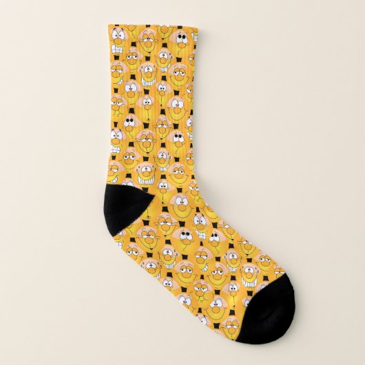 Yellow 😍 Emoji Pattern Socken (Rechts - Außen)