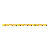 Yellow Emoji Symbol Icon Happy Face Pattern Satinband (Vorderseite)