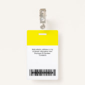 Yellow Employee Name Business Logo Staff Tag Ausweis (Rückseite mit Klammer)