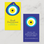 Yellow Evil Eye Bead Amulet Visitenkarte (Vorne/Hinten)