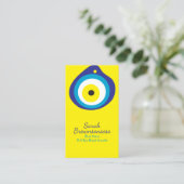 Yellow Evil Eye Bead Amulet Visitenkarte (Stehend Vorderseite)
