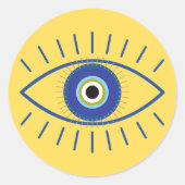 Yellow Evil Eye Sticker (Vorderseite)