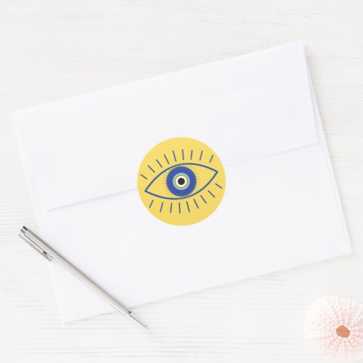 Yellow Evil Eye Sticker (Umschlag)