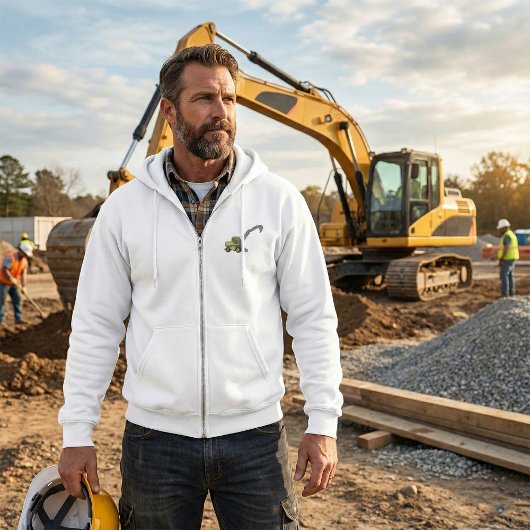 Yellow Excavator Construction Machinery Hoodie