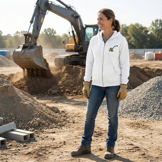 Yellow Excavator Construction Machinery Hoodie