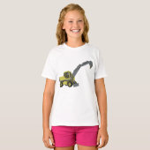 Yellow Excavator Construction Machinery T-Shirt (Vorne ganz)