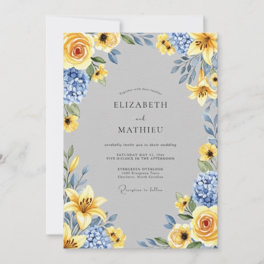 Yellow Exultant Spring Wedding Einladung (Vorderseite)