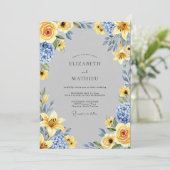 Yellow Exultant Spring Wedding Einladung (Stehend Vorderseite)