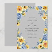 Yellow Exultant Spring Wedding Einladung (Vorne/Hinten)