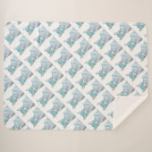 Yellow eyed blue tabby cat fleece blanket sherpadecke (Vorderseite (Horizontal))