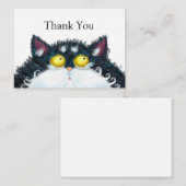 Yellow Eyes Cat Danke-Card Mitteilungskarte (Vorne/Hinten)