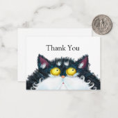 Yellow Eyes Cat Danke-Card Mitteilungskarte (Vorderseite/Rückseite Beispiel)