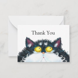 Yellow Eyes Cat Danke-Card Mitteilungskarte