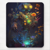 Yellow Eyes Tropical Blume Robot Mousepad (Vorne)