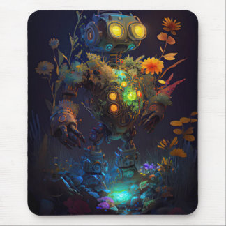 Yellow Eyes Tropical Blume Robot Mousepad