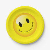 Yellow Face Happy Birthday Emoji Party Pappteller (Vorderseite)