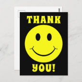 Yellow Face Smile Vielen Dank Postkarte (Vorne/Hinten)