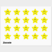 Yellow Face Star Shape Stickers (Blatt)